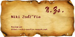 Niki Zsófia névjegykártya