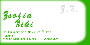 zsofia niki business card